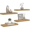 Sieninė lentyna 4 pcs Ruda 60 x 23 x 4 cm Apdirbta mediena