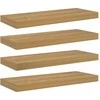 Sieninė lentyna 4 pcs Ruda 60 x 23 x 4 cm Apdirbta mediena