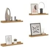 Sieninė lentyna 4 pcs Ruda 60 x 9 x 3 cm Apdirbta mediena