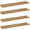 Sieninė lentyna 4 pcs Ruda 60 x 9 x 3 cm Apdirbta mediena