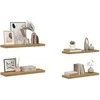Sieninė lentyna 4 pcs Ruda 90 x 23,5 x 4 cm Apdirbta mediena