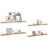 Sieninė lentyna 4 pcs Smėlio 115 x 9 x 3 cm Apdirbta mediena