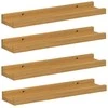 Sieninė lentyna 4 pcs Smėlio 40 x 9 x 3 cm Apdirbta mediena