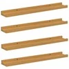 Sieninė lentyna 4 pcs Smėlio 60 x 9 x 3 cm Apdirbta mediena