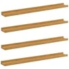 Sieninė lentyna 4 pcs Smėlio 80 x 9 x 3 cm Apdirbta mediena