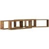 Sieninės lentynos su lentyna 4 pcs Senas medis 80 x 15 x 26 cm