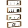 Sieninės lentynos su lentyna 4 pcs Senas medis 80 x 15 x 26 cm