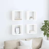 Sieninės lentynos, 4vnt., baltos, 30x15x30cm, kubo formos