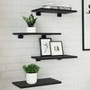 Knygų lentyna 4 pcs Juodas 40 x 20 x 1,5 cm Apdirbta mediena