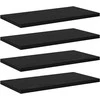 Knygų lentyna 4 pcs Juodas 40 x 20 x 1,5 cm Apdirbta mediena