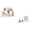 Sieninė lentyna su lentyna 2 pcs Balti marmuro 80 x 9 x 3 cm
