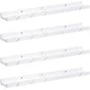 Sieninė lentyna su lentyna 4 pcs Balti marmuro 60 x 9 x 3 cm