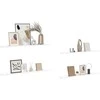 Sieninė lentyna su lentyna 4 pcs Balti marmuro 100 x 9 x 3 cm