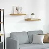 Sieninė lentyna 2 pcs Smėlio 50 x 23 x 4 cm Apdirbta mediena