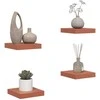 Sieninė lentyna 4 pcs Raudona 23 x 23,5 x 4 cm Apdirbta mediena