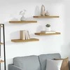 Sieninė lentyna 4 pcs Smėlio 60 x 23 x 4 cm Apdirbta mediena