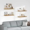 Sieninė lentyna 4 pcs Smėlio 80 x 23,5 x 4 cm Apdirbta mediena