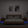 Sieninės naktinės spintelės su LED, 2vnt., dūminio ąžuolo