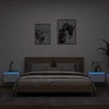 Sieninės naktinės spintelės su LED, 2vnt., baltos