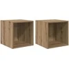 Sieninė spintelė 2 pcs Amatininkų ąžuolas 37 x 37 x 37 cm