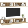 TV staliukas Sieninės televizoriaus spintelės, 4vnt., ąžuolo, 100x30x30cm