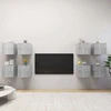 TV staliukas Sieninės televizoriaus spintelės, 8vnt., pilkos, 30,5x30x30cm