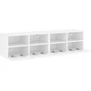 TV staliukas Sieninės TV spintelės, 2vnt., baltos, 60x30x30cm, mediena