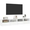 TV staliukas Sieninės TV spintelės, 2vnt., baltos, 80x30x30cm, mediena