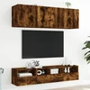 TV staliukas Sieninės TV spintelės, 2vnt., dūminės, 40x30x30cm, mediena