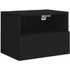 TV staliukas Sieninės TV spintelės, 2vnt., juodos, 40x30x30cm, mediena