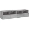 TV staliukas Sieninės TV spintelės, 2vnt., pilkos, 60x30x30cm, mediena