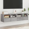 TV staliukas Sieninės TV spintelės, 2vnt., pilkos, 60x30x30cm, mediena
