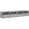 TV staliukas Sieninės TV spintelės, 2vnt., pilkos, 80x30x30cm, mediena