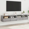 TV staliukas Sieninės TV spintelės, 2vnt., pilkos, 80x30x30cm, mediena