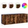 TV staliukas Sieninės TV spintelės su LED, 2vnt., dūminės ąžuolo, 60x35x41cm