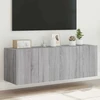 TV staliukas Sieninės TV spintelės su LED, 2vnt., pilkos ąžuolo, 60x35x41cm