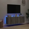 TV staliukas Sieninės TV spintelės su LED, 2vnt., pilkos ąžuolo, 60x35x41cm