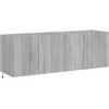 TV staliukas Sieninės TV spintelės su LED, 2vnt., pilkos ąžuolo, 60x35x41cm