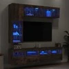 TV staliukas Sieninės TV spintelės su LED lemputėmis, 7vnt., dūminės ąžuolo