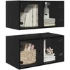 Sieniniai baldai 2 pcs Juodas ąžuolas 68 x 37 x 35 cm