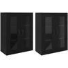 Sieniniai spintelės 2 pcs juoda ąžuolo 69,5 x 34 x 90 cm