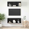TV staliukas TV spintelių komplektas 2 pcs Juodas ąžuolas 37 x 37 x 107 cm
