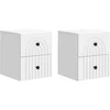 Sieninis naktinis staliukas 2 pcs Balta 33 x 34,5 x 40 cm