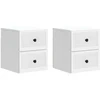Sieninis naktinis staliukas 2 pcs Balta 33 x 34,5 x 40 cm