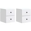 Sieninis naktinis staliukas 2 pcs Balta 34,5 x 33 x 40 cm