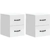 Sieninis naktinis staliukas 2 pcs Balta 34,5 x 33 x 40 cm