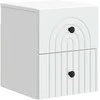 Sieninis naktinis staliukas 2 pcs Balta 33 x 34,5 x 40 cm