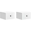 Sieninis naktinis staliukas 2 pcs Balta 33 x 34,5 x 20 cm