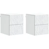 Sieninis naktinis staliukas 2 pcs Balta 34,5 x 33 x 40 cm