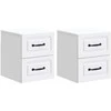Sieninis naktinis staliukas 2 pcs Balta 34,5 x 33 x 40 cm